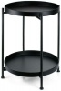 LASA 2 Tier Metal Round Tray Side Coffee Sofa End Black Table Photo