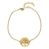 Steel My Heart Gold Tree Of Life Charm Anklet Stainless Steel-SHA1 Photo