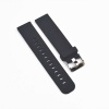 X Fusion Universal Rubber Replacement Watch Strap - Black 22mm Silver Buckle Photo
