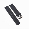 X Fusion Universal Rubber Replacement Watch Strap - Black 22mm Silver Buckle Photo