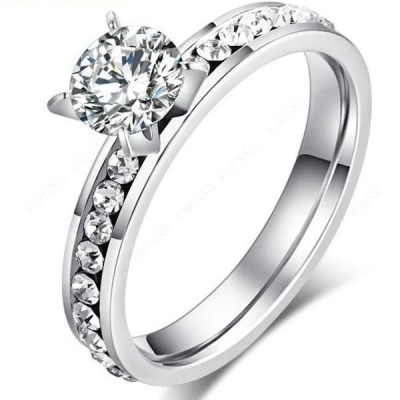Photo of Feauture Stainless Steel Womens Engagement Ring - 4mm