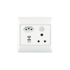 ACDC - 1X16A 1 Euro USB Socket Outlet 4X4 With White Cover Photo
