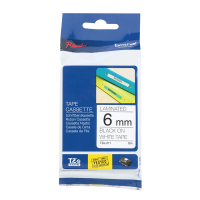 Brother P Touch Laminated Labelling Tape Black on White