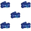 5 x Dog Poop Poo Plastic Bags Set for Pet Walking - Blue - Bone Shape Holder Photo