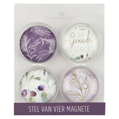 Photo of Christian Art Gifts Sy Genade Is Genoeg - Glass Magnet Set