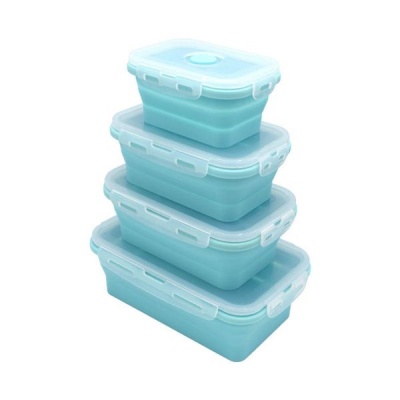Collapsible Silicone Lunch Boxes Set of Four