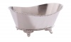 Boat Shape Plain Decorative Flower Bowl with Legs - Silver Plated Photo