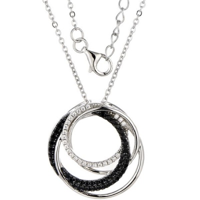 Photo of Kays Family Jewellers Ripples of Love Black Pendant in 925 Sterling Silver