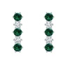 Civetta Spark Vertical Bar Studs-With Swarovski Emerald Crystal Gold Photo