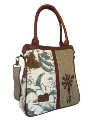 Photo of Vivace - Tote Handbag With Wind Pump-Brown