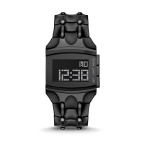Diesel Mens Croco Digi Digital Stainless Steel Watch Black