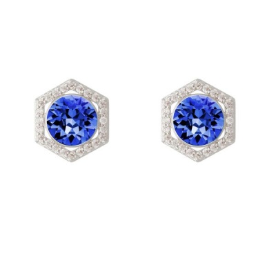 Photo of Stella Luna Honeycomb Earring- made with Swarovski Sapphire Crystal