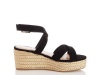 Quiz Ladies Black Woven Wedges Photo