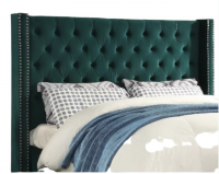 MaI Lifestyle Sweet Dreams Pins Decorated Velvet Headboard Forest Green