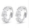 SilverCity Silver Plated Flower Zircon Mini Hoop Earrings Photo