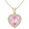Stella Luna Heart Necklace with Swarovski Light Rose Crystal Gold Photo