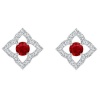 Stella Luna Clover Earrings- Swarovski Ruby Crystal Photo