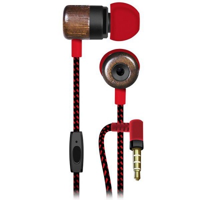 Photo of Maxell Wooden Deep Bass Silicon Earphones with Mic and braided cable - ROK