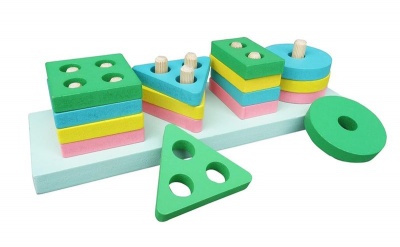 Stacking Toy Shapes Board Game Puzzle for Kids