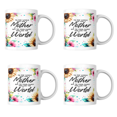 4 pieces Mothers Day Coffee Mug Set To the World you are a Mother