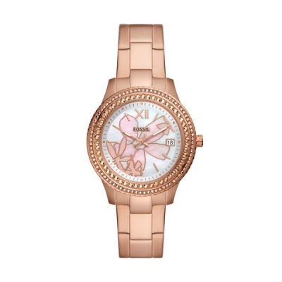 Fossil Stella Womens Rose Gold Stainless Steel Watch ES5192