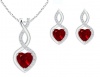 Civetta Spark Infinity Heart Set- Swarovski Ruby Crystal Rosegold Photo