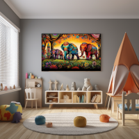 Canvas Wall Art Elephant Parade Adventure BK0002