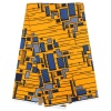 African Print Material - Yellow and Blue 5.5m Photo