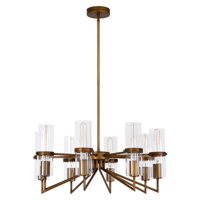 Photo of Zebbies Lighting - Florence 8lt - Brown/Gold Chandelier with Clear Glass