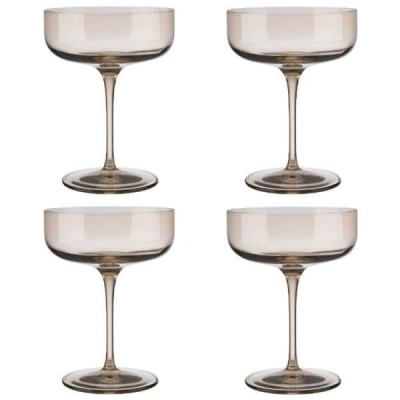 blomus Champagne Coupe Glasses Tinted in Golden Beige Nomad Fuum Set of 4