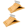 Knight Wooden Hangers for Coats Pants Trousers Dresses Jackets - 60 Pack Photo