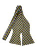 100% Silk Premium Bowtie - Yellow/Blue Block Design Photo