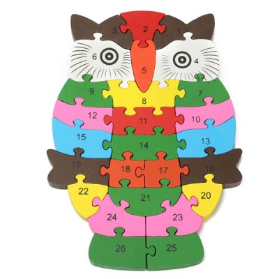 Photo of Owl Shaped Colourful Wooden Puzzle 26 Pieces