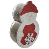 BUFFTEE Small Wooden Christmas Gift Box Snowman - Red Photo