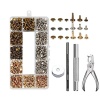 300 Piece Leather Rivets Double Cap Rivet Tubular Metal Studs With 4 Tools Photo