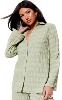I Saw it First Ladies Sage Green Textured Oversized Shirt Co Ord