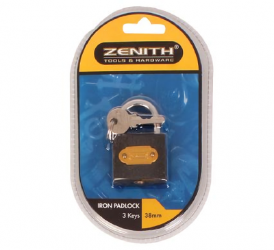 Photo of Zenith Bulk Pack x 4 Padlock Iron 38mm Carded