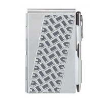 Troika Metal Case For CardsCash With Notepad Pen Flip Notes Tyre Track