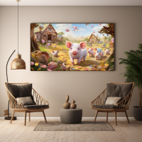 Canvas Wall Art Piggy Paradise BK0071