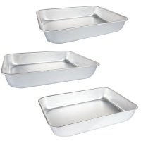 Kitchen Rectangular Aluminium Baking Pans Set of 3