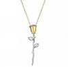 SilverCity Silver Plated Gold & Silver Eternal Love Rose Flower Necklace Photo