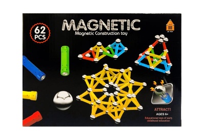 Ideal Toy Magnetic Construction Toy Set 62 Piece