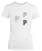 PepperSt Ladies White T-Shirt - Grid Design P Photo