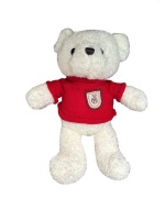 White Plush Teddy Bear With Red Sweater Valentines Day teddy