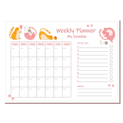 Photo of Weekly Magnetic Planner - Cats