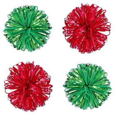 Photo of AK Christmas Wrapping - Red And Green Velvet Jellyfish Bows - Pack of 4