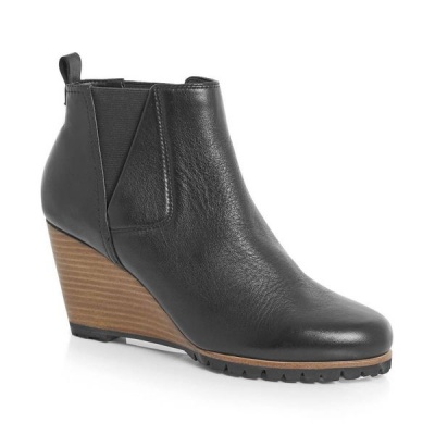 Photo of Green Cross Ladies High Wedge Ankle Boot - Black 52129