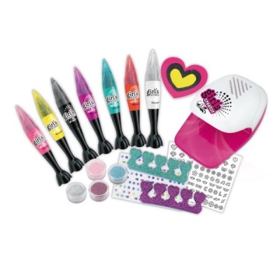 DIY Nail Art Manicure Kit for Girls with Dryer and Nail Art Pens