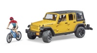 Bruder Jeep Wrangler Rubicon Unlimited with Mountain Bike Cyclist