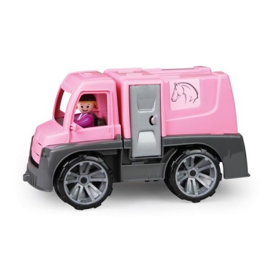 Lena Toy Horse Transporter Truxx PinkGrey with Play Figure 29cm